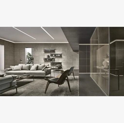 Boiserie Modulor Gres e Similpelle di Rimadesio