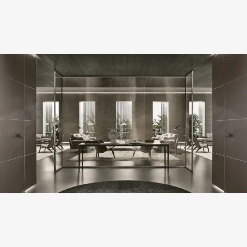 Boiserie Modulor Similpelle e Litech di Rimadesio