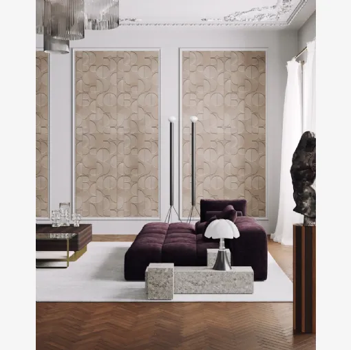 Carta da parati Adagio in multistrato di betulla decorato di Inkiostro Bianco