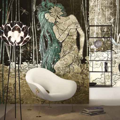 Carta da parati Goldenwall con illustrazione artistica Bluemoon di Inkiostro Bianco