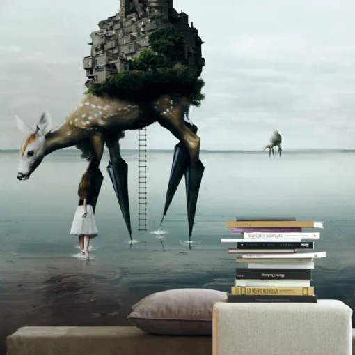 Carta da parati con illustrazione artistica The Migration di Inkiostro Bianco