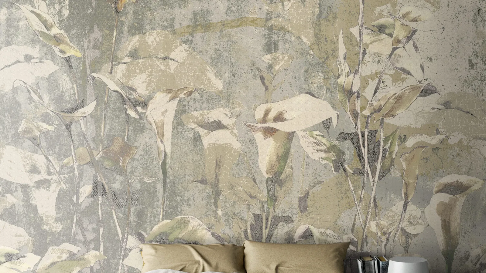 Carta da parati The Perigone Beige di Daisy James