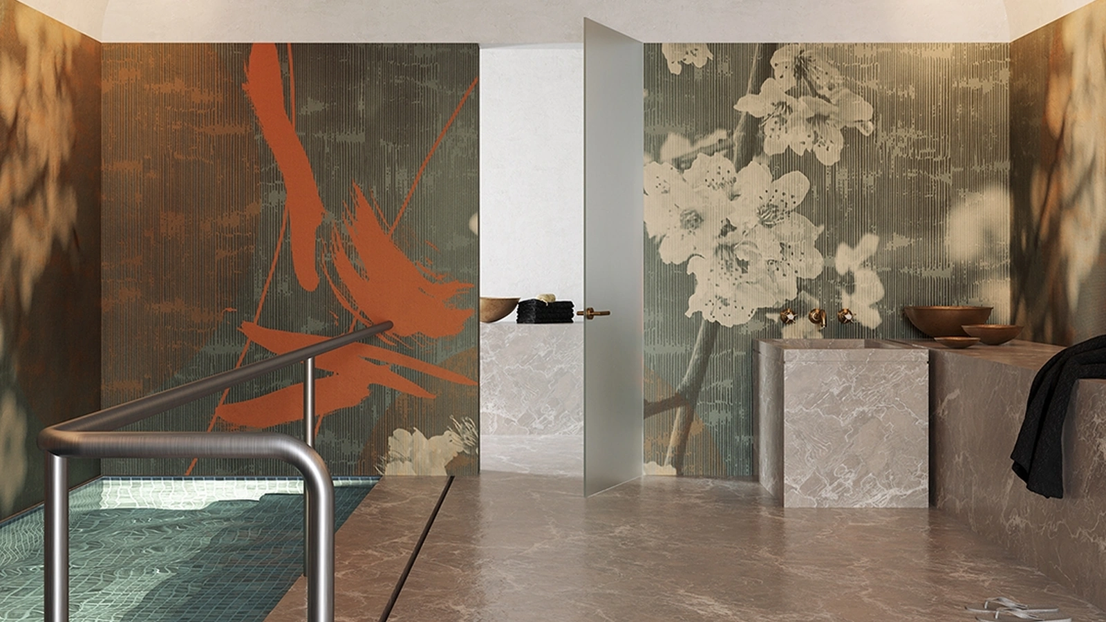 Carta da parati Yukata di Inkiostro Bianco