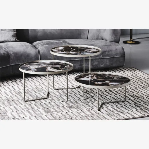 Tavolino con struttura in metallo e piano in ceramica Marmi Billy Keramik di Cattelan Italia
