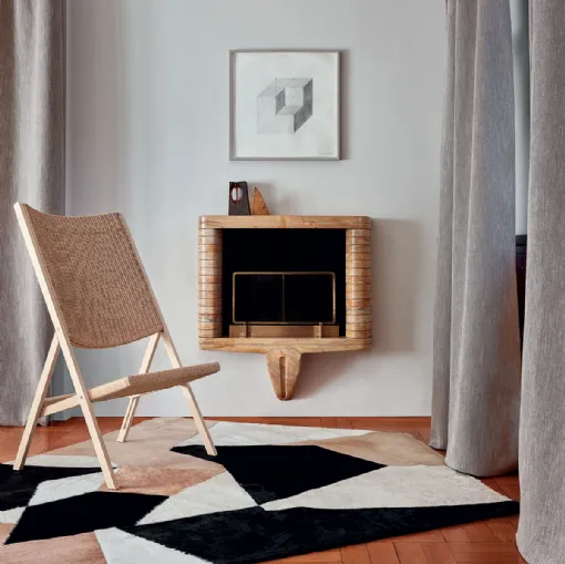 Tappeto asimmetrico realizzato in pelle di cavallino a più colori D 754 1 di Molteni & C
