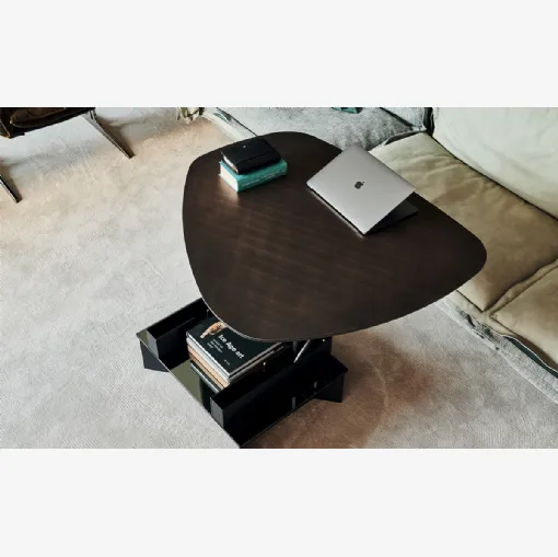 Tavolino alzabile con struttura in metallo e piano in legno Orlando Cattelan Italia
