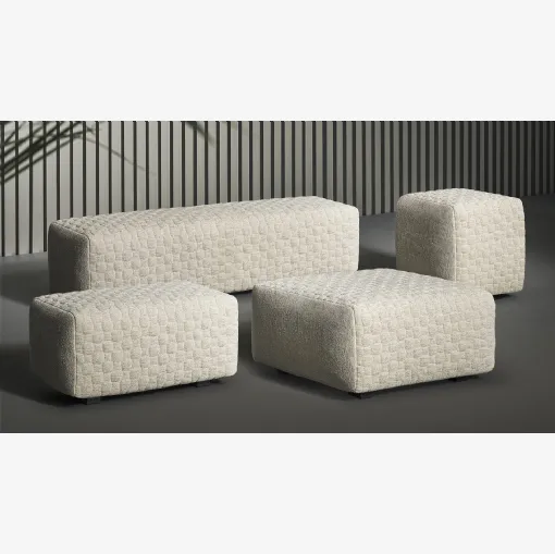 Pouf Intrecci in tessuto trapuntato di Bonaldo