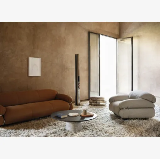 Pouf Torus in tessuto e metallo di Tacchini