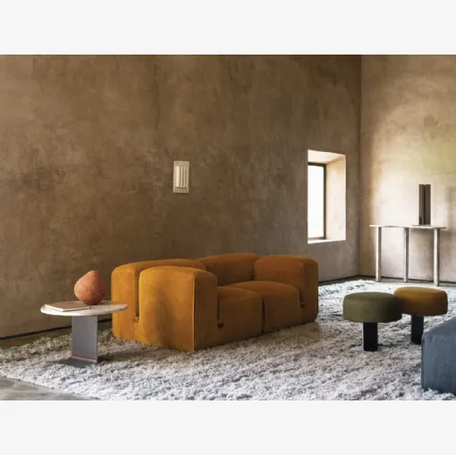 Tavolino in marmo con base in metallo Trono di Tacchini