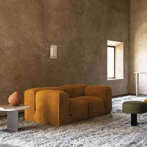 Tavolino in marmo con base in metallo Trono di Tacchini