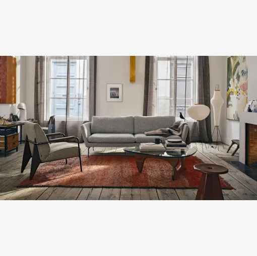 Tavolino Coffee Table in vetro con base in legno di Vitra