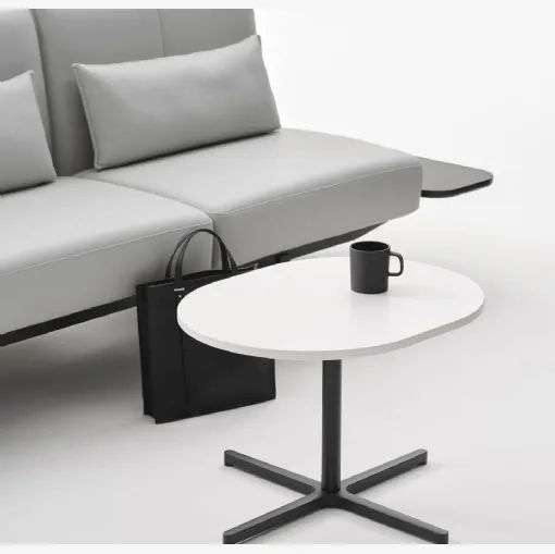 Tavolino con top in melaminico e base in acciaio Soft Work Table di Vitra