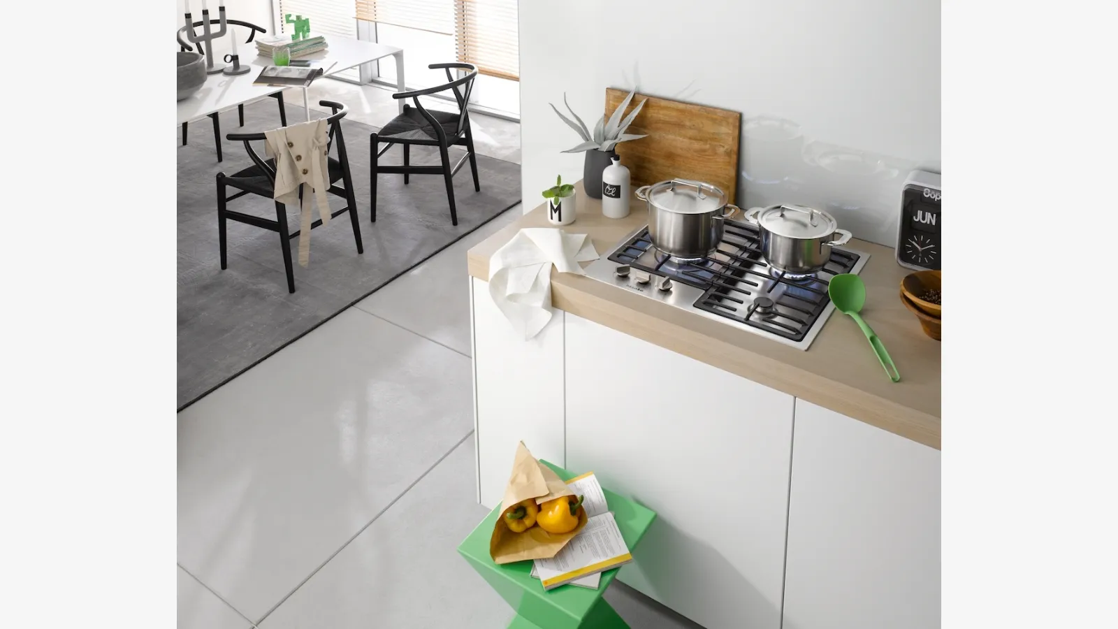 Piano Cottura KM 2312 a gas con bruciatore wok singolo di Miele