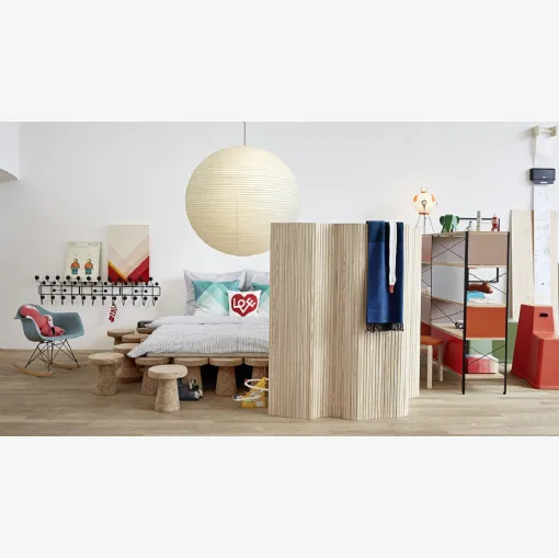 Lampada a sospensione realizzata a mano in tradizionale carta washi, da artigiani giapponesi, Akari 120A di Vitra