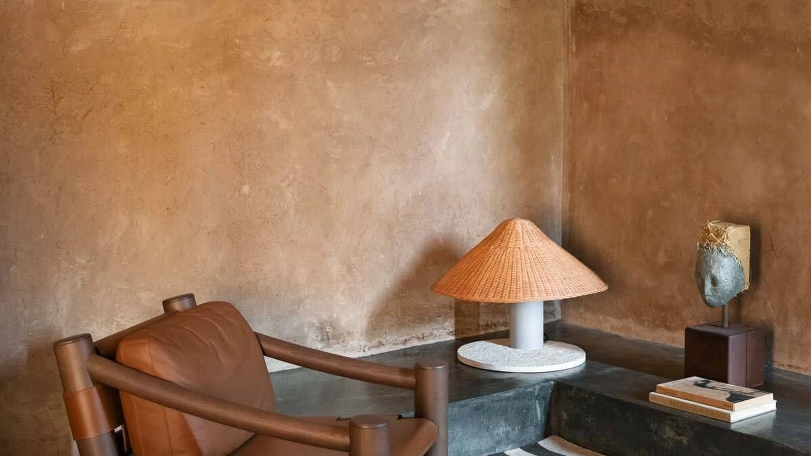 Lampada da tavolo in midollino Alma di Tacchini