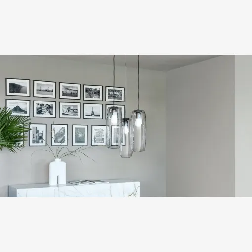 Lampada a sospensione in vetro soffiato trasparente Bio-s di Bonaldo