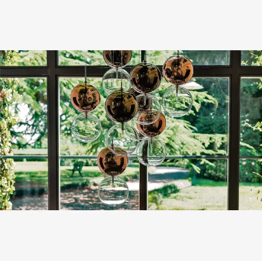 Lampada a sospensione con sfere a due colori Apollo di Cattelan Italia