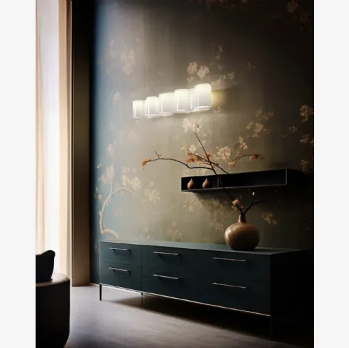 Lampada da parete Honey in policarbonato bianco lucido di Stilnovo