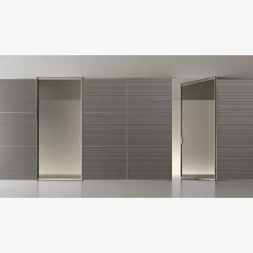 Porta per interni Air Pure Platino e Vetro di Rimadesio
