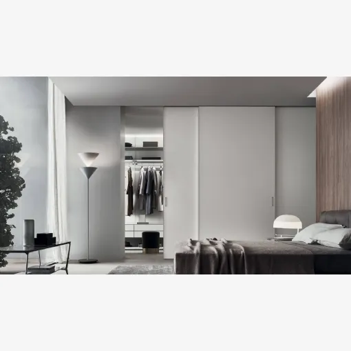 Porta per interni Graphis Light in vetro laccato bianco latte di Rimadesio