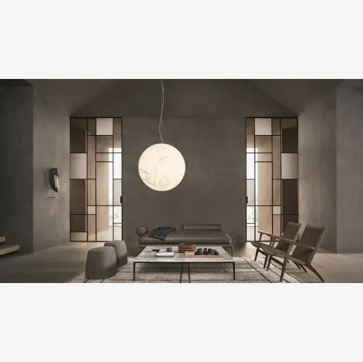 Porta per interni Maxi Scorrevole in vetro con telaio in legno di Rimadesio