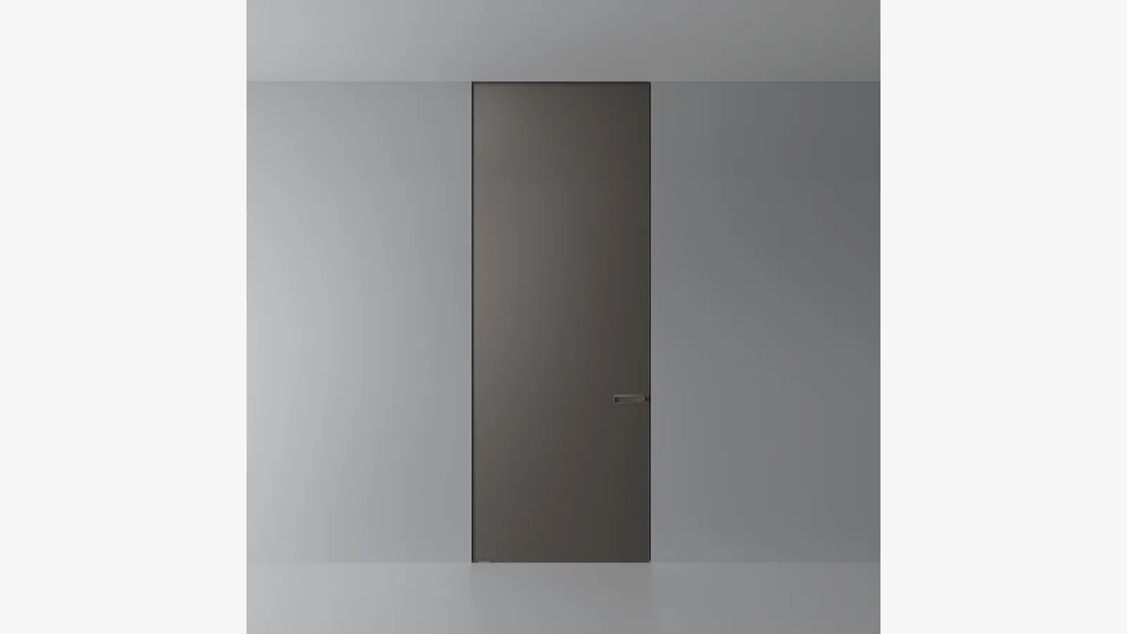 Porta per interni Radius in vetro bronzo diamante di Rimadesio