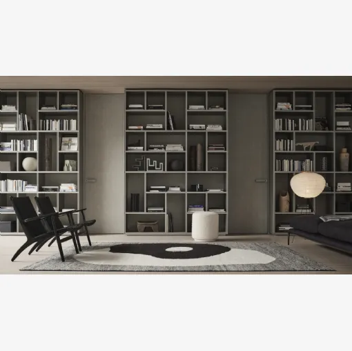 Porta per interni Moon in Litech Grigio Rigato di Rimadesio