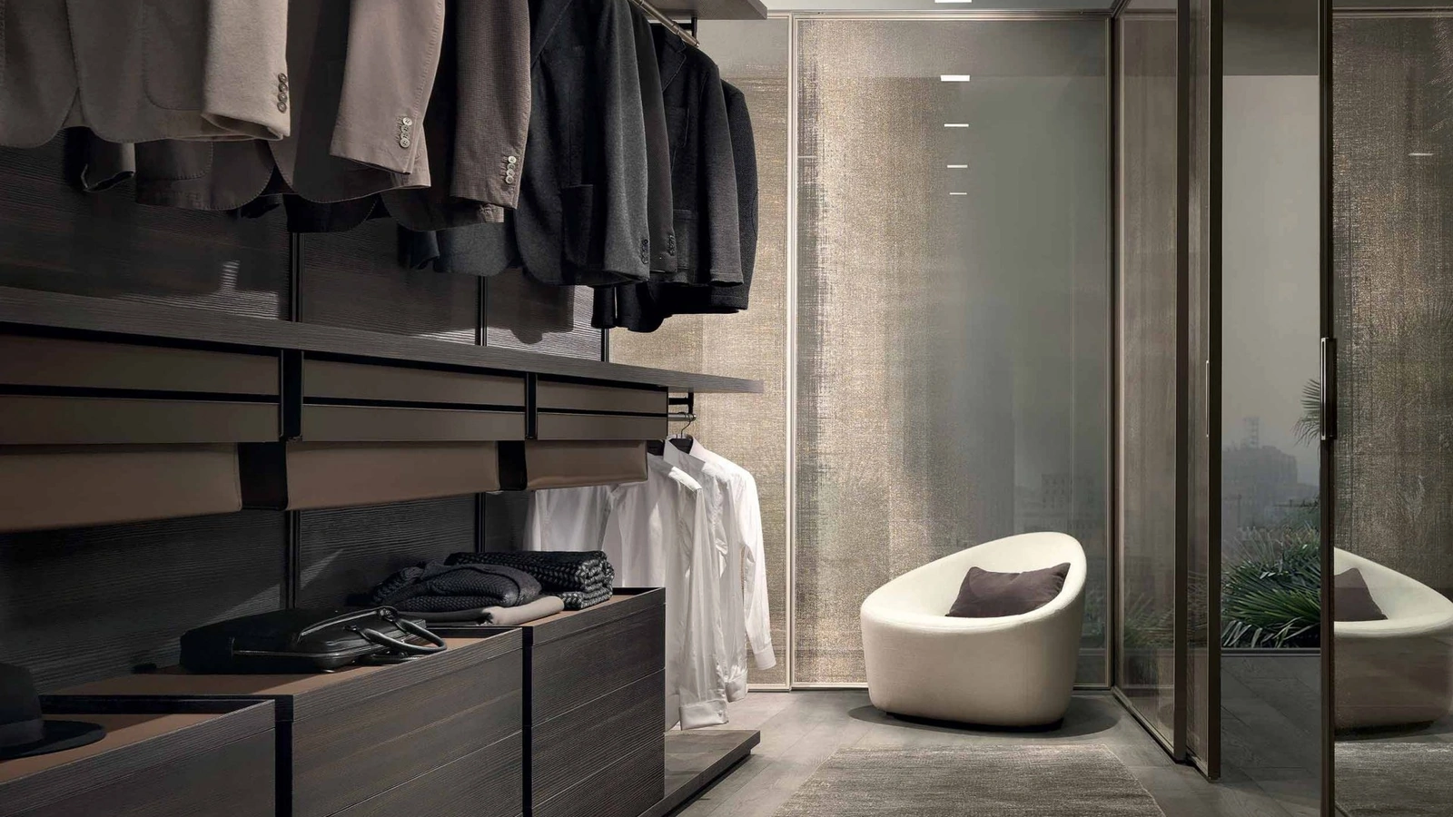 Cabina armadio Dress Bold Larice Carbone di Rimadesio