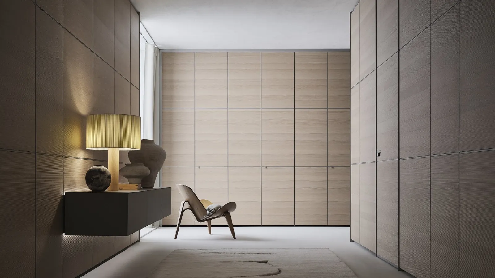 Armadio con ante battenti Cover in Rovere Taiga di Rimadesio