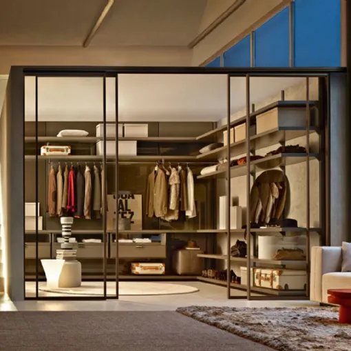 Cabina Armadio con ante scorrevoli Dwell Gliss Walk-In di Molteni & C