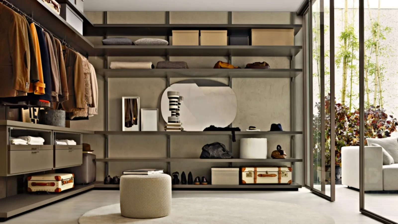 Cabina Armadio con ante scorrevoli Dwell Gliss Walk-In di Molteni & C