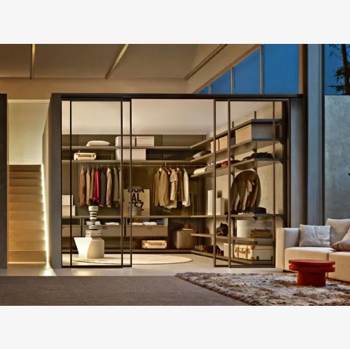 Cabina Armadio con ante scorrevoli Dwell Gliss Walk-In di Molteni & C
