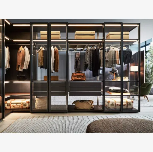 Armadio con ante battenti in vetro Gliss Master Glass di Molteni & C