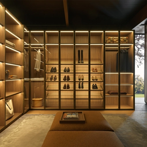 Cabina Armadio Gliss Master in Vetro Bronzo di Molteni & C