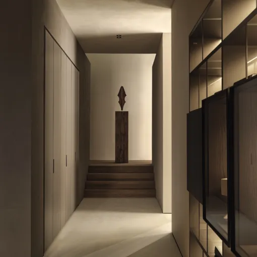 Armadio Gliss su misura Master Linear Doors in laccato opaco di Molteni & C