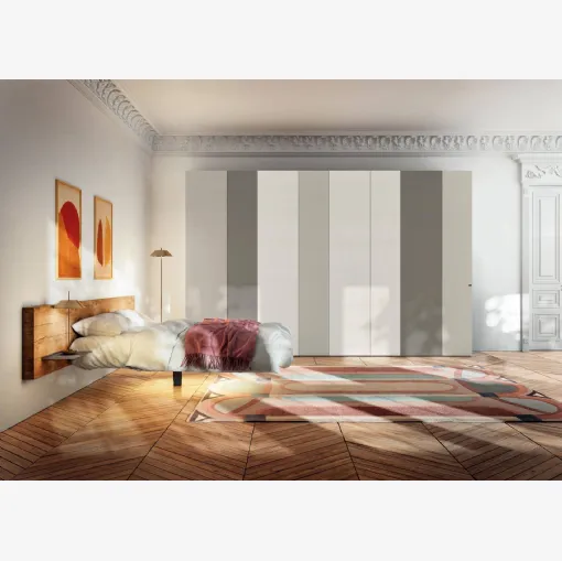 Armadio con ante battenti in laccato opaco Smart 1160 di Lago