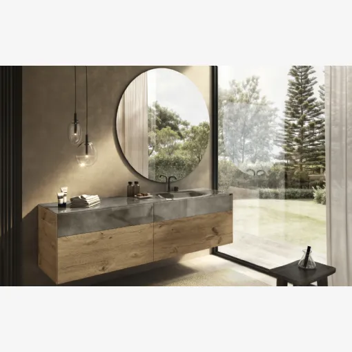 Mobile da Bagno in legno e vetro 36e8 Project 2838 di Lago