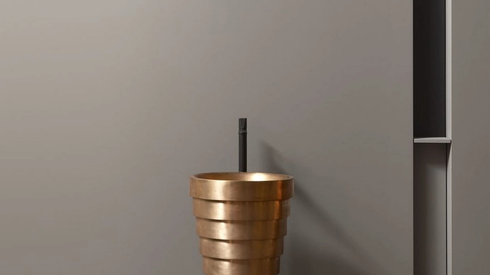 Lavabo freestanding AMDL Circle Cheope in bronzo satinato di Antoniolupi