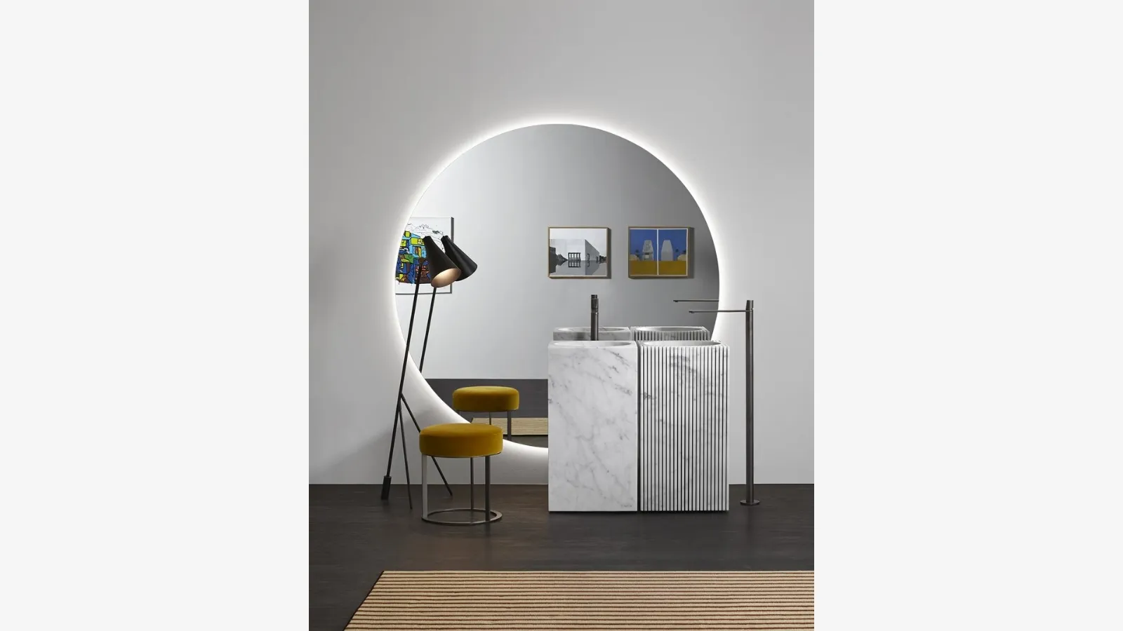 Lavabo in marmo di design Controverso di Antoniolupi