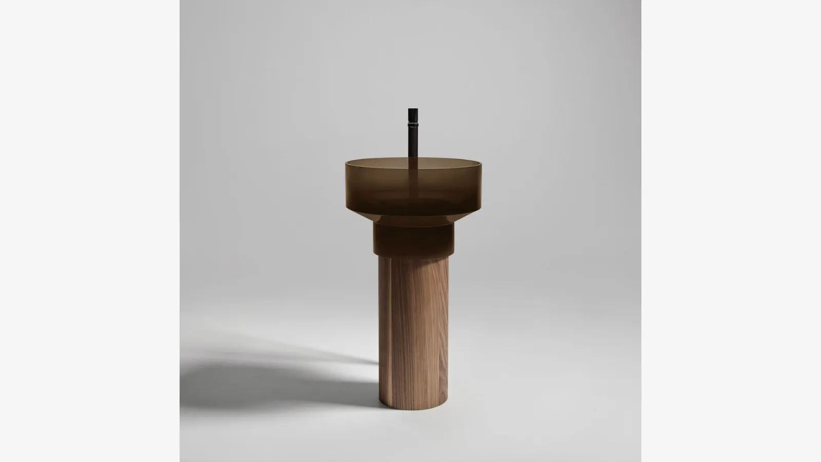 Lavabo a colonna Borghi in vetro e legno di Antoniolupi