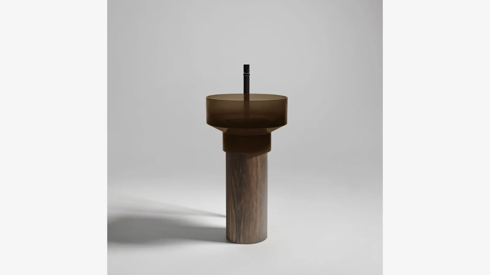 Lavabo a colonna Borghi in vetro e legno di Antoniolupi