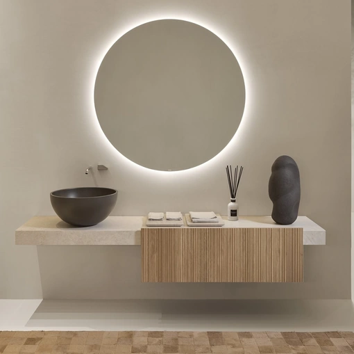 Mobile da Bagno Cartesio n Rovere e Marmo di Antoniolupi