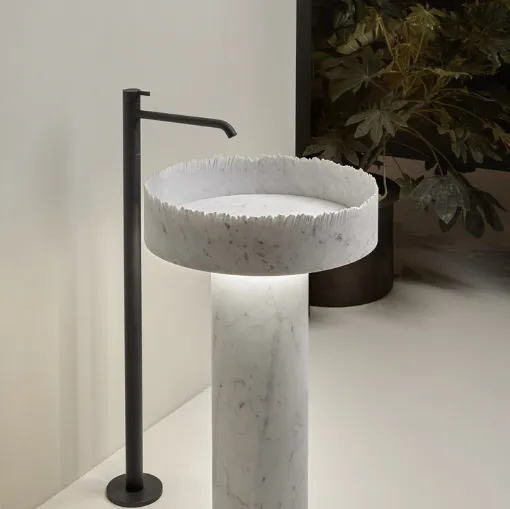 Lavabo di design in marmo di Carrara Flow di Antoniolupi