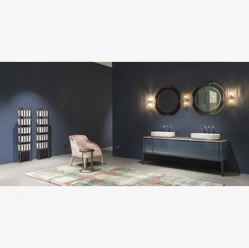 Mobile da Bagno in laccato lucido, piedini in legno massello e top in marmo Ilbagno 04 di Antoniolupi