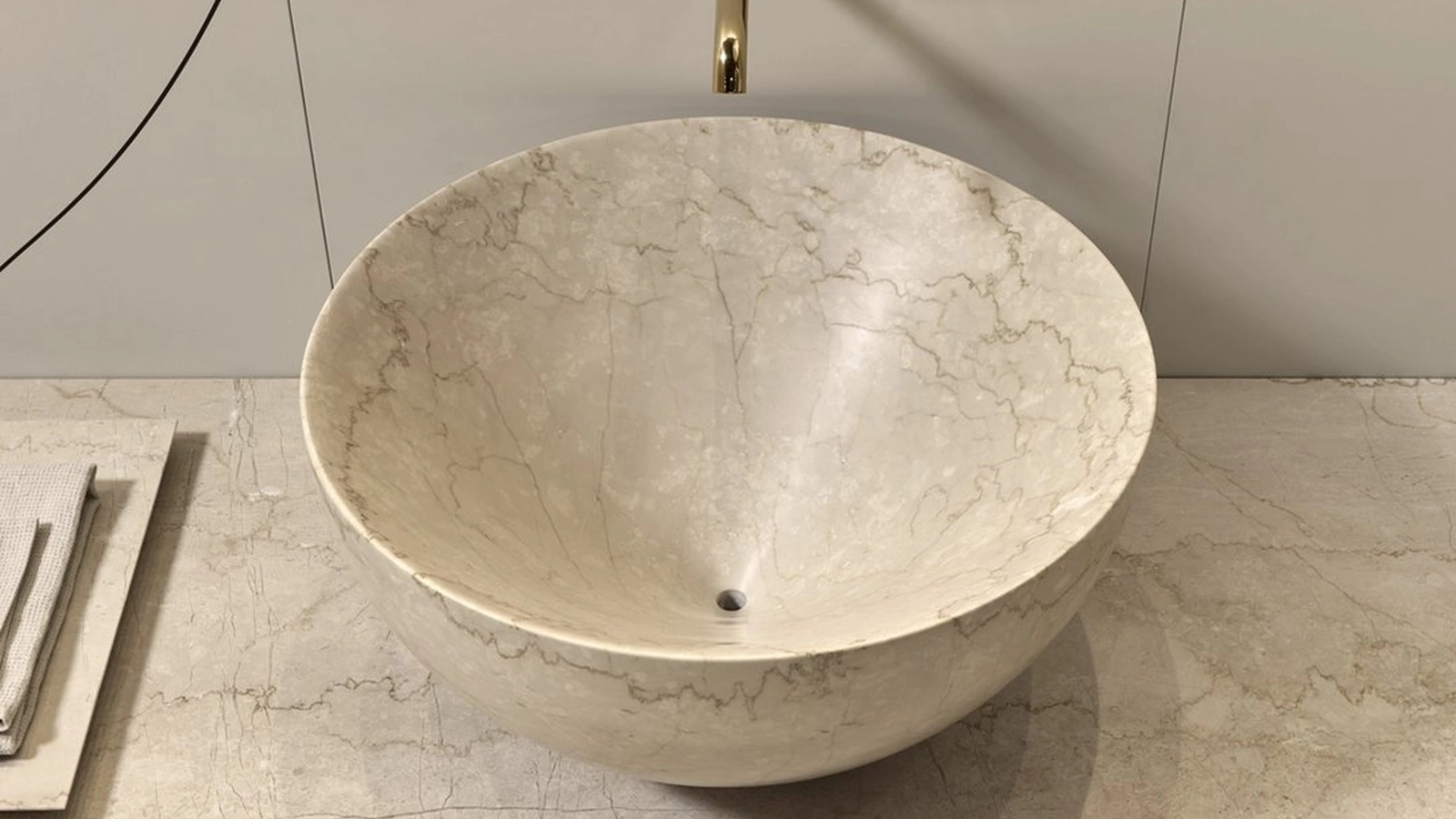 Lavabo Nadir in marmo botticino di Antoniolupi