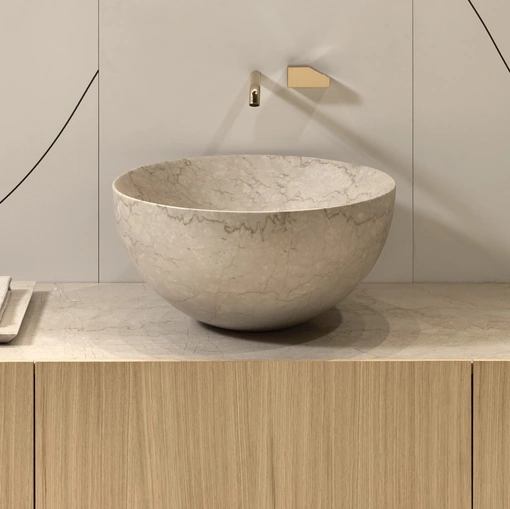 Lavabo Nadir in marmo botticino di Antoniolupi