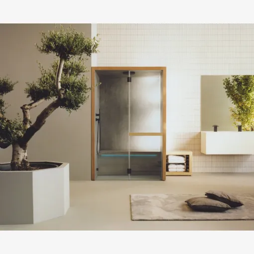 Hammam Natural H in legno e gres di Effe