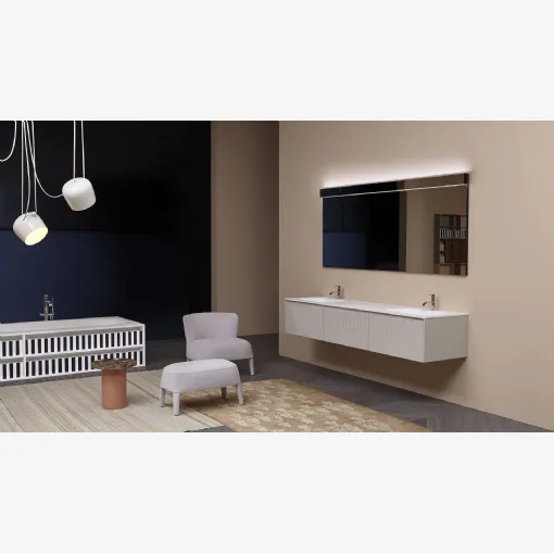 Mobile da Bagno sospeso Piana laccato lucido di Antoniolupi