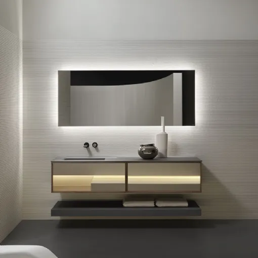 Mobile da Bagno Riquadro in Vetro argentato bronzo di Antoniolupi