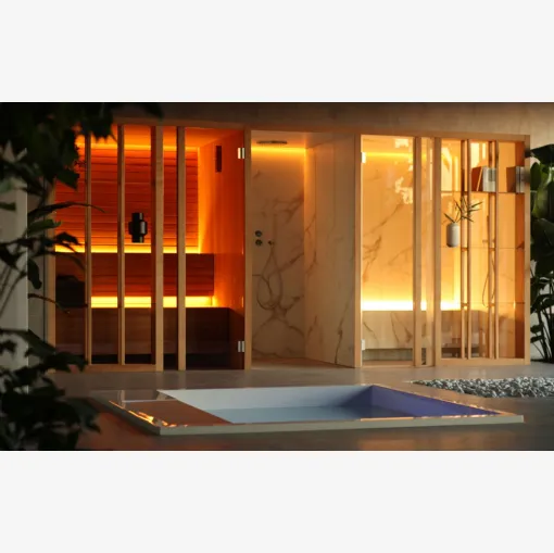 Sauna + Hammam + Doccia Yoku SPA in legno e gres di Effe